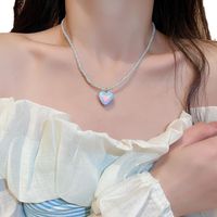 Sweet Heart Shape Beaded Resin Women's Pendant Necklace main image 5