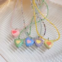 Sweet Heart Shape Beaded Resin Women's Pendant Necklace main image 1