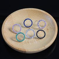 1 Pair Simple Style Round Plating Inlay Copper Zircon Ear Studs main image 1