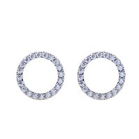 1 Pair Simple Style Round Plating Inlay Copper Zircon Ear Studs sku image 1
