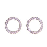 1 Pair Simple Style Round Plating Inlay Copper Zircon Ear Studs sku image 5