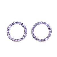 1 Pair Simple Style Round Plating Inlay Copper Zircon Ear Studs sku image 6