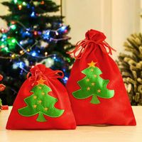 Christmas Cute Christmas Tree Santa Claus Snowman Gold Velvet Party Gift Bags sku image 8