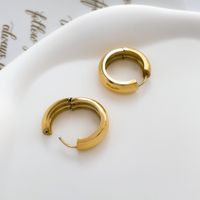 1 Pair Simple Style Solid Color Plating Titanium Steel Gold Plated Earrings sku image 4