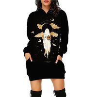 Women's Hoodie Long Sleeve Hoodies & Sweatshirts Printing Casual Cat Skeleton Ghost main image 5