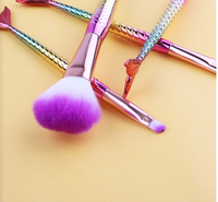Princess Corrugated Nylon Wool Plastic Handgrip Makeup Brushes 4 Pieces Set sku image 6