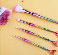 Princess Corrugated Nylon Wool Plastic Handgrip Makeup Brushes 4 Pieces Set sku image 2