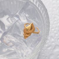 Simple Style Conch Stainless Steel Plating 18k Gold Plated Open Rings main image 2