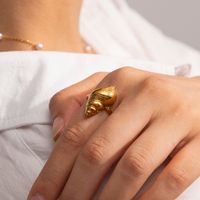 Simple Style Conch Stainless Steel Plating 18k Gold Plated Open Rings main image 5
