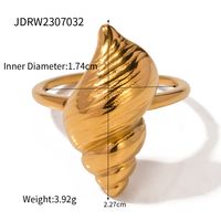 Simple Style Conch Stainless Steel Plating 18k Gold Plated Open Rings sku image 1