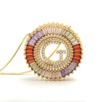 Commute Letter Copper Plating Inlay Zircon Gold Plated Pendant Necklace sku image 7