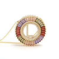 Commute Letter Copper Plating Inlay Zircon Gold Plated Pendant Necklace sku image 12