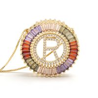 Commute Letter Copper Plating Inlay Zircon Gold Plated Pendant Necklace sku image 18