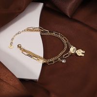 Cartoon Style Japanese Style Simple Style Bear Copper Plating Inlay Zircon 18k Gold Plated Bracelets main image 6