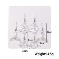 1 Set Cute Sweet Heart Shape Butterfly Fish Tail Alloy Rhinestones Ear Hook main image 3