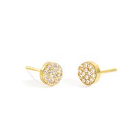 Simple Style Round Stainless Steel Inlay Artificial Diamond Ear Studs 1 Pair sku image 24