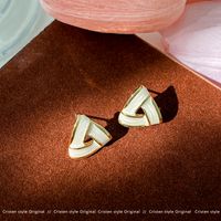 1 Pair Simple Style Round Inlay Alloy Opal Drop Earrings sku image 1
