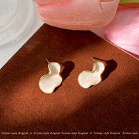 1 Pair Simple Style Round Inlay Alloy Opal Drop Earrings sku image 7
