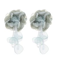 Simple Style Flower Artificial Crystal Cloth Patchwork Women's Drop Earrings sku image 1