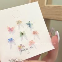 1 Set Fairy Style Sweet Flower Butterfly Arylic Ear Studs sku image 3