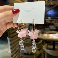 1 Pair Simple Style Flower Shell Inlay Crystal Women's Earrings sku image 2
