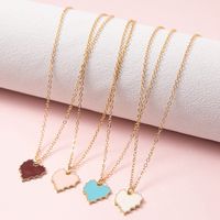 Simple Children's Painting Oil Heart Necklace 4 Sets Wholesale Nihaojewelry sku image 3