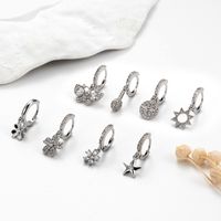 1 Piece Ear Cartilage Rings & Studs Simple Style Korean Style Geometric Flower Butterfly 316 Stainless Steel  Plating Inlay Zircon main image 6