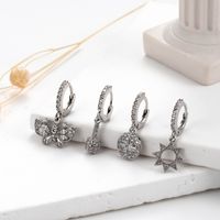 1 Piece Ear Cartilage Rings & Studs Simple Style Korean Style Geometric Flower Butterfly 316 Stainless Steel  Plating Inlay Zircon main image 2