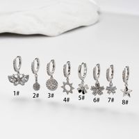 1 Piece Ear Cartilage Rings & Studs Simple Style Korean Style Geometric Flower Butterfly 316 Stainless Steel  Plating Inlay Zircon main image 1