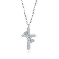 304 Stainless Steel Elegant French Style Cross Crown Pendant Necklace sku image 1