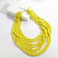 De Base Style Moderne Style Classique Couleur Unie Perles De Bois De Gros Collier main image 1