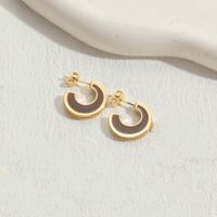 1 Pair Classic Style Streetwear Geometric Enamel Plating Inlay Copper Zircon 14k Gold Plated Ear Studs sku image 9