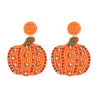 1 Pair Exaggerated Funny Novelty Pumpkin Alloy Drop Earrings sku image 7