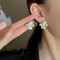 1 Pair Cute Sweet Flower Enamel Plating Alloy Ear Studs main image 3