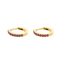 1 Pair Simple Style Round Plating Inlay Stainless Steel Zircon 14K Gold Plated Rose Gold Plated Earrings sku image 14