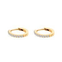 1 Pair Simple Style Round Plating Inlay Stainless Steel Zircon 14K Gold Plated Rose Gold Plated Earrings sku image 17
