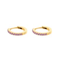 1 Pair Simple Style Round Plating Inlay Stainless Steel Zircon 14K Gold Plated Rose Gold Plated Earrings sku image 22