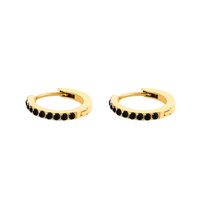 1 Pair Simple Style Round Plating Inlay Stainless Steel Zircon 14K Gold Plated Rose Gold Plated Earrings sku image 25
