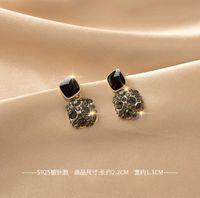 1 Pair Simple Style Round Square Heart Shape Alloy Plating Inlay Rhinestones Pearl Women's Drop Earrings sku image 36