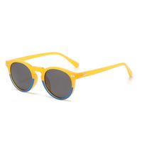 Retro Vintage Style Color Block Tac Oval Frame Full Frame Women's Sunglasses sku image 24