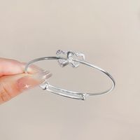 Sweet Simple Style Heart Shape Bow Knot Metal Bowknot Women's Bangle sku image 7