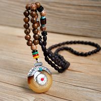 Fashion Round Fish Alloy Wooden Beads Beaded Women's Sweater Chain sku image 5