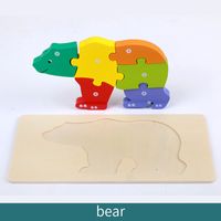 Wooden Animal Traffic Shape Matching 3d Puzzle Children's Educational Toys Wholesale sku image 7