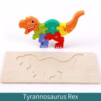 Wooden Animal Traffic Shape Matching 3d Puzzle Children's Educational Toys Wholesale sku image 13