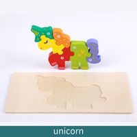 Wooden Animal Traffic Shape Matching 3d Puzzle Children's Educational Toys Wholesale sku image 11