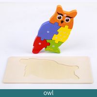 Wooden Animal Traffic Shape Matching 3d Puzzle Children's Educational Toys Wholesale sku image 8