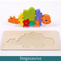 Wooden Animal Traffic Shape Matching 3d Puzzle Children's Educational Toys Wholesale sku image 16
