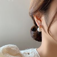 Fashion Heart Shape Butterfly Bow Knot Copper Inlay Artificial Pearls Shell Zircon Earrings 1 Pair sku image 4