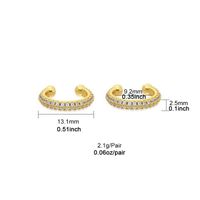 1 Paar Elegant Herzform Überzug Inlay Kupfer Zirkon Weißgold Plattiert Vergoldet Ohrringe main image 8