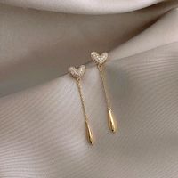 Mode Herzform Schmetterling Bogenknoten Kupfer Inlay Künstliche Perlen Hülse Zirkon Ohrringe 1 Paar sku image 16
